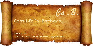 Csatlós Barbara névjegykártya