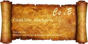 Csatlós Barbara névjegykártya
