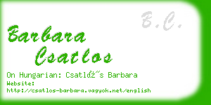 barbara csatlos business card